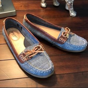SOLD: Sperry Denim and Leather Trim